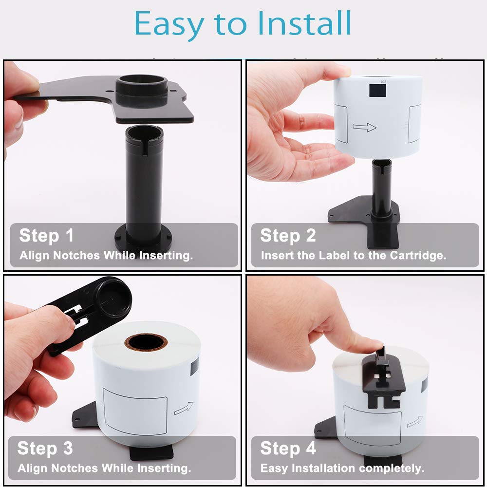 COLORWING Shipping Labels Relace for Brother DK-1202 (2-3/7'' x 4'') Die-Cut White Paper Label, for QL Printers QL-820NWB QL-700, 62mm x 100mm, 4 Rolls + 1 Frame