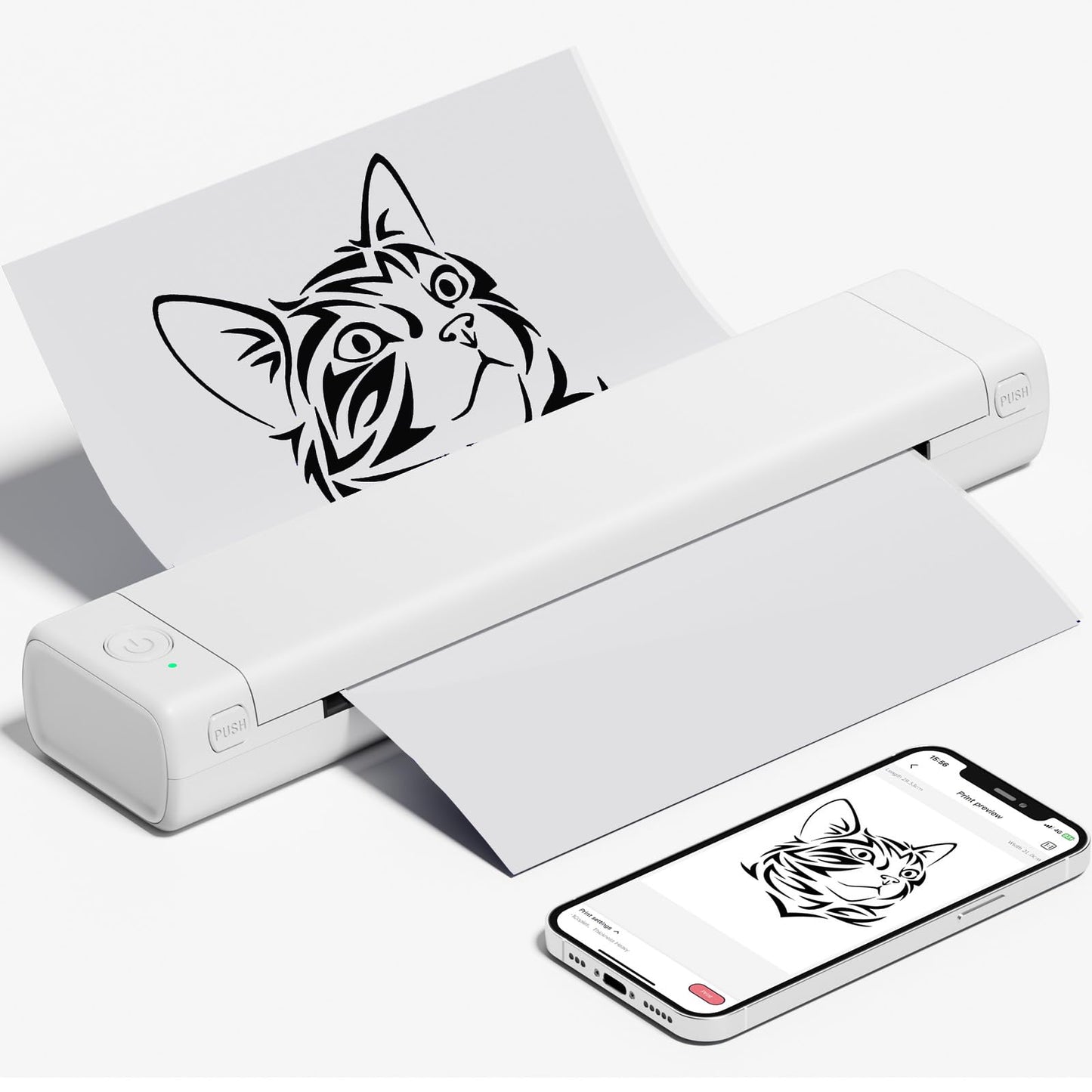 COLORWING Tattoo Transfer Stencil Machine,Thermal Printer Tattoo Wireless Printer,Portable Tattoo Stencil Printer Copier Machine,Inkles Travel Printers Compatible with Android and iOS Phone &Laptop