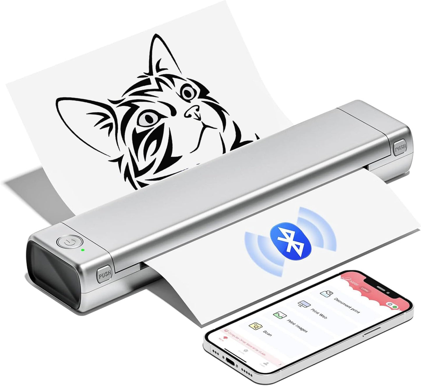 COLORWING Tattoo Transfer Stencil Machine,Thermal Tattoo Wireless Printer,Portable Tattoo Stencil Printer Copier Machine,Inkless Bluetooth Travel Printers Compatible with Android iOS Phone &Laptop