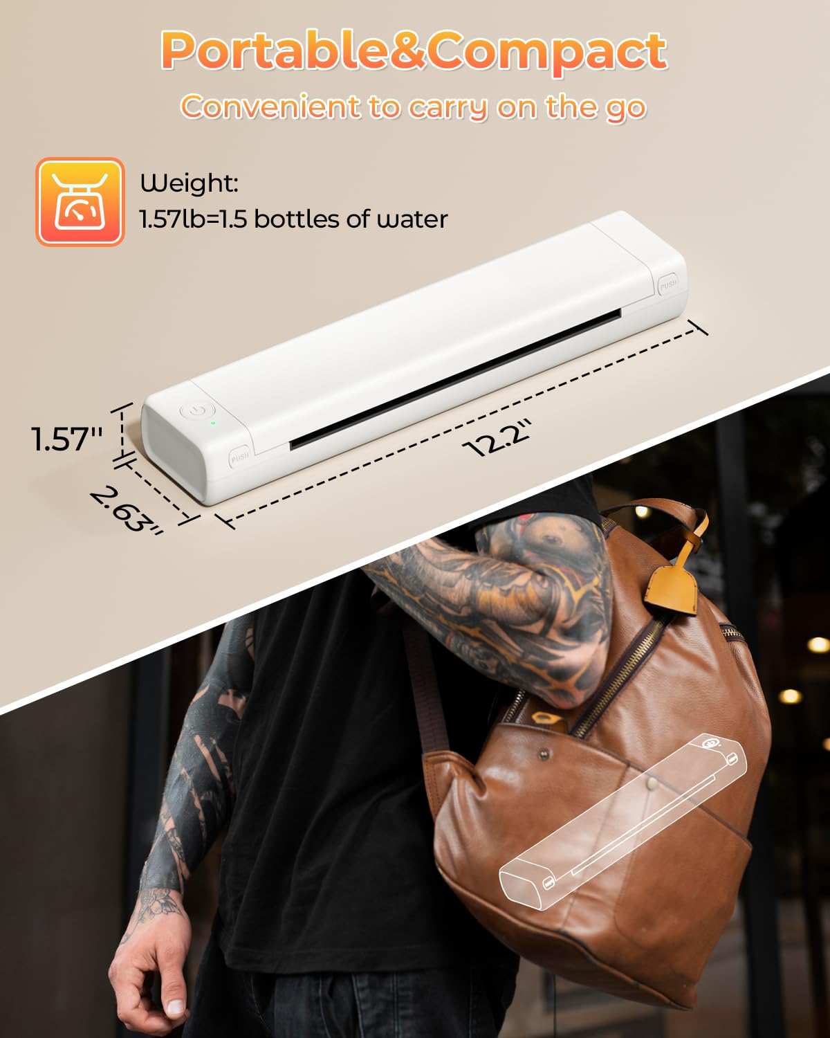 COLORWING Tattoo Transfer Stencil Machine,Thermal Printer Tattoo Wireless Printer,Portable Tattoo Stencil Printer Copier Machine,Inkles Travel Printers Compatible with Android and iOS Phone &Laptop