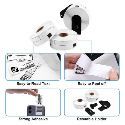 6 Rolls Compatible with Brother DK-1201 Standard Address Labels Die-Cut 1.1'' x 3.5'' (29mm x 90mm) for QL 600 550 810w Label Printers, 400 Labels/Roll