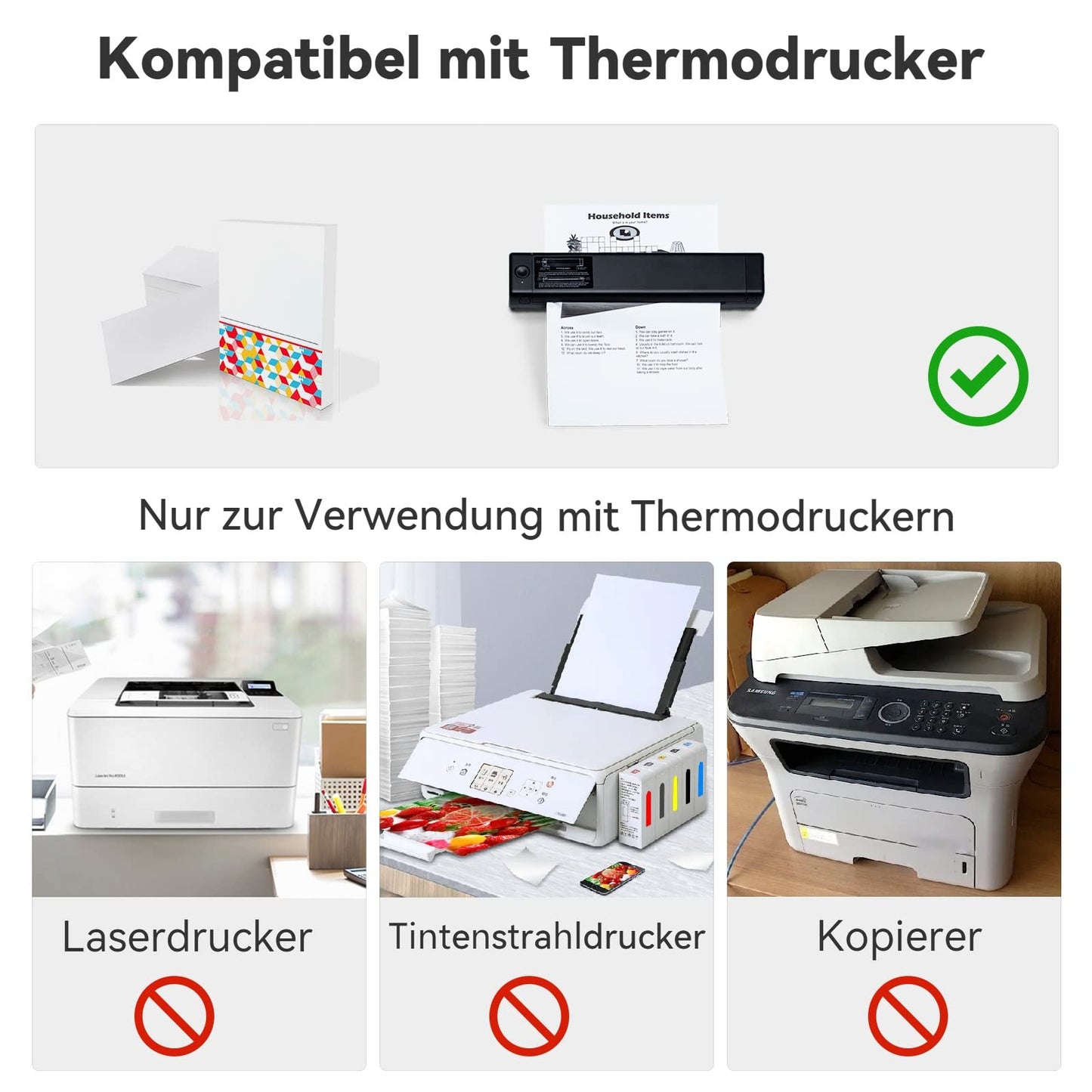 Thermisch papier, A4, 200 vellen, compatibel met Phomemo M08F draagbare printer, vervangend thermisch papier voor draagbare thermische printers, A4, thermisch printpapier