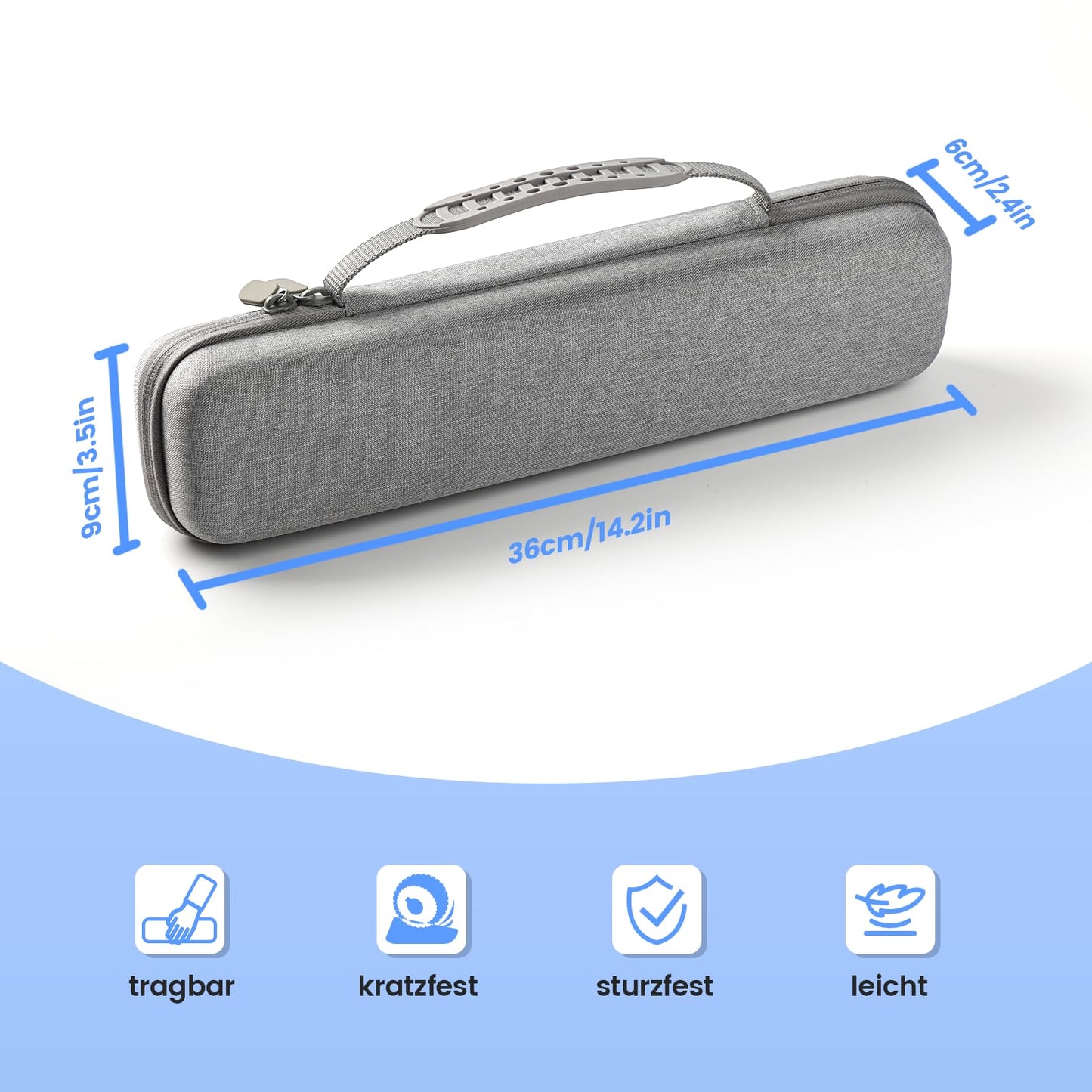 Draagtas voor mobiele printers, harde EVA-opbergkoffer, draagbare printerorganizer, compatibel met COLORWING M08F mobiele A4 thermische printer