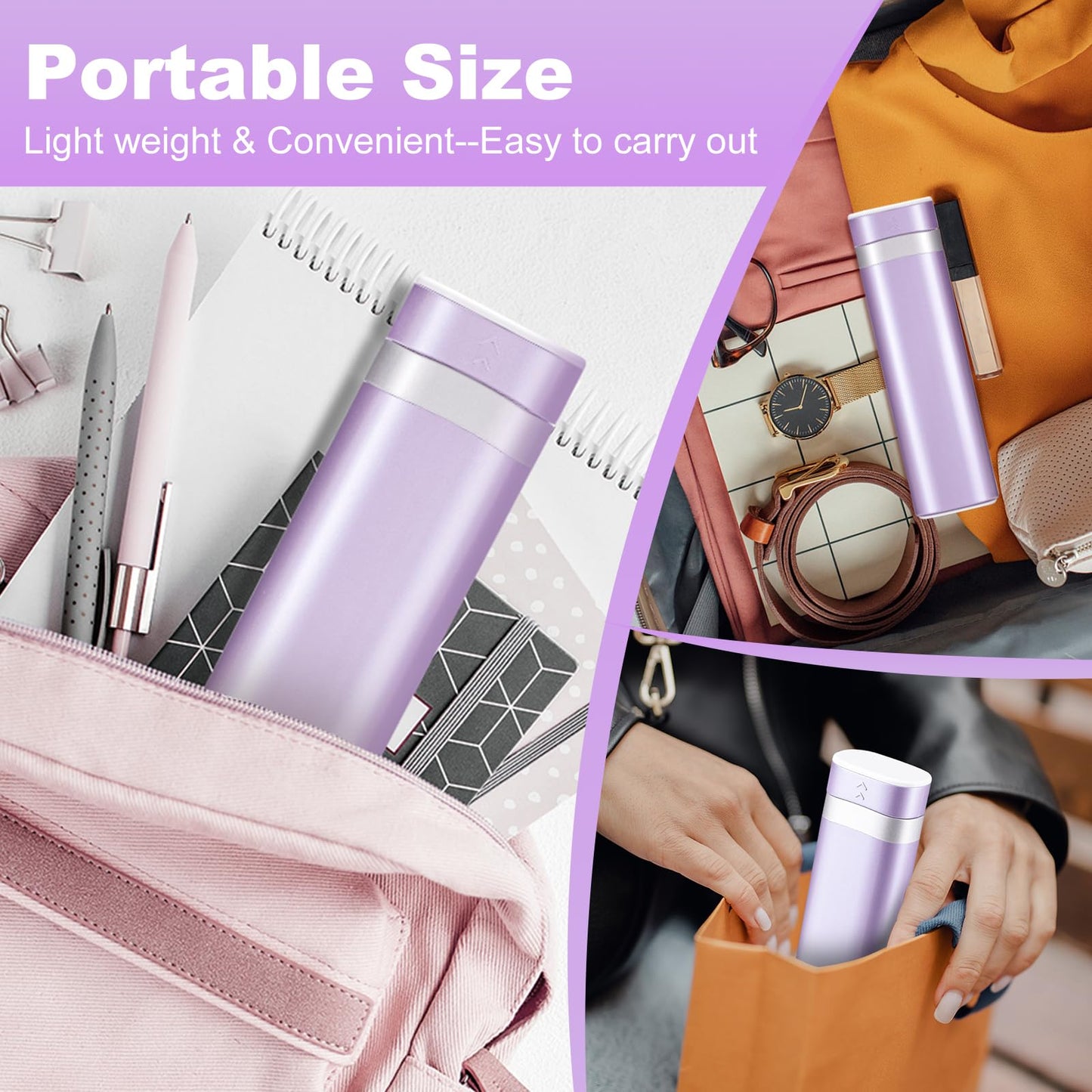 Travel Weekly Pill Organizer, Colorwing Stylish Pretty Pill Box 7 Day, Cute Daily Pill Case Holder to Medication, Supplements, Tablets, Great for Office, Trip, Gym (Purple)