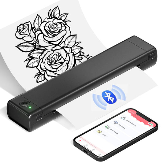 COLORWING Portable Printer - Bluetooth Thermal Printer A4, Wireless Mobile Printers for Phone,Compact Printer for Laptop, Supports Tattoo Stencils, Compatible with Android iOS